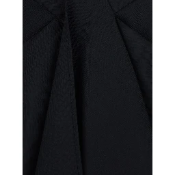 Black Pencil Skirt with Wrap Design in Black Fabric for Women