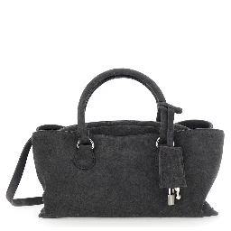 Shell Brot Brown Mini Shoulder bag with Adjustable and Removable Strap and Pendant on the Front in Suede for Women