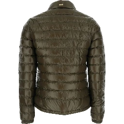 Green Puffer Jacket with Quilted Design for Men