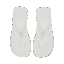 Sampieri White Sandals with Thong Design and Kitten Heel in Rubber for Women