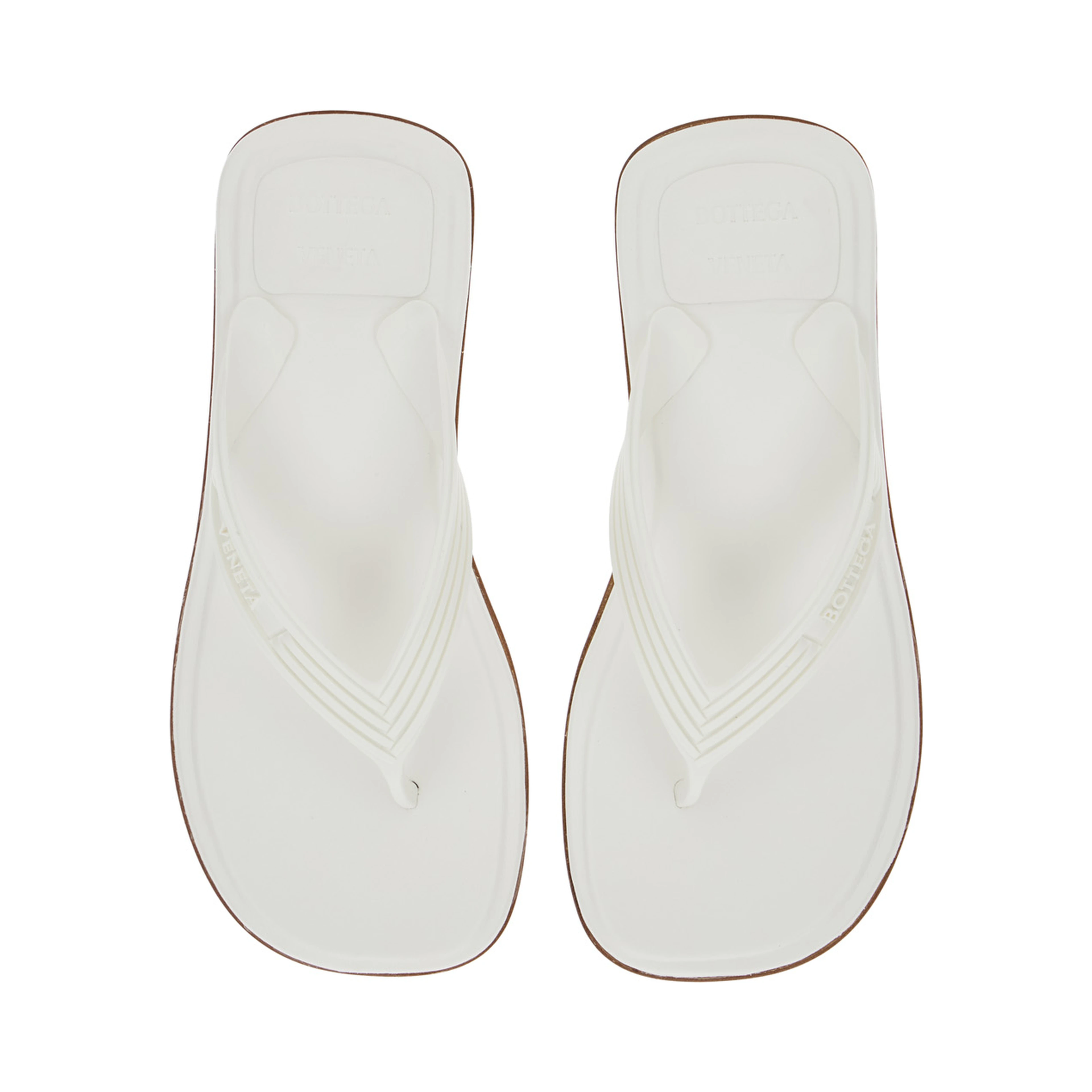 Sampieri White Sandals with Thong Design and Kitten Heel in Rubber for Women