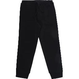 Black Pants with elasticated drawstring waistband and logo lettering on the back in cotton boy