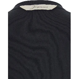 Le T-Shirt Rond Carre Black Crew Neck T-Shirt with Long Sleeves in Tech Fabric for Men