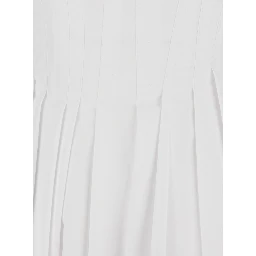 Giro white midi dress with Square Neckline and Hidden Zip Closure at the Back in Cotton for Women