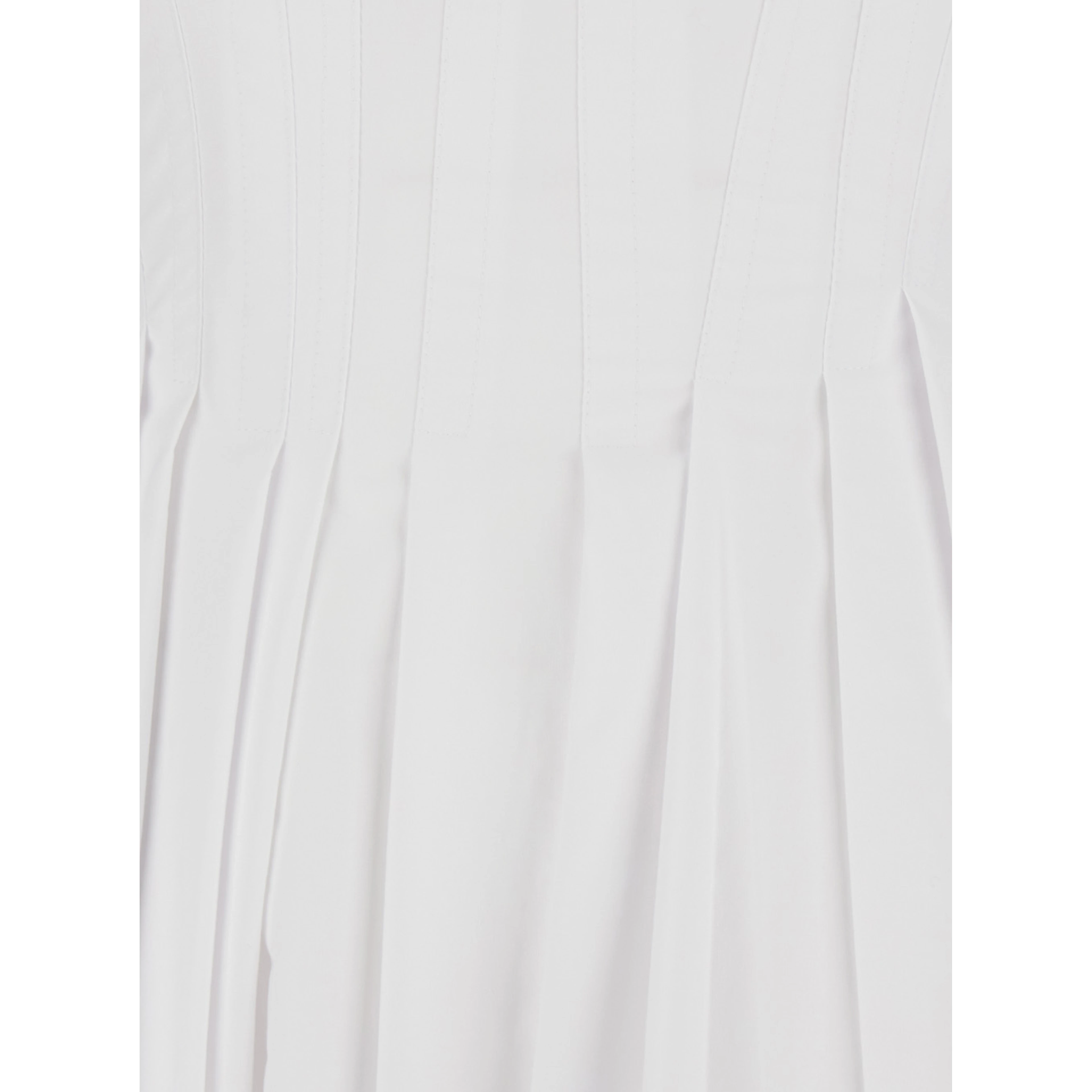 Giro white midi dress with Square Neckline and Hidden Zip Closure at the Back in Cotton for Women