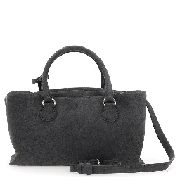 Shell Brot Brown Mini Shoulder bag with Adjustable and Removable Strap and Pendant on the Front in Suede for Women