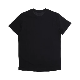 Crew Neck T-Shirt with Maxi Logo Print in Black Cotton Girl