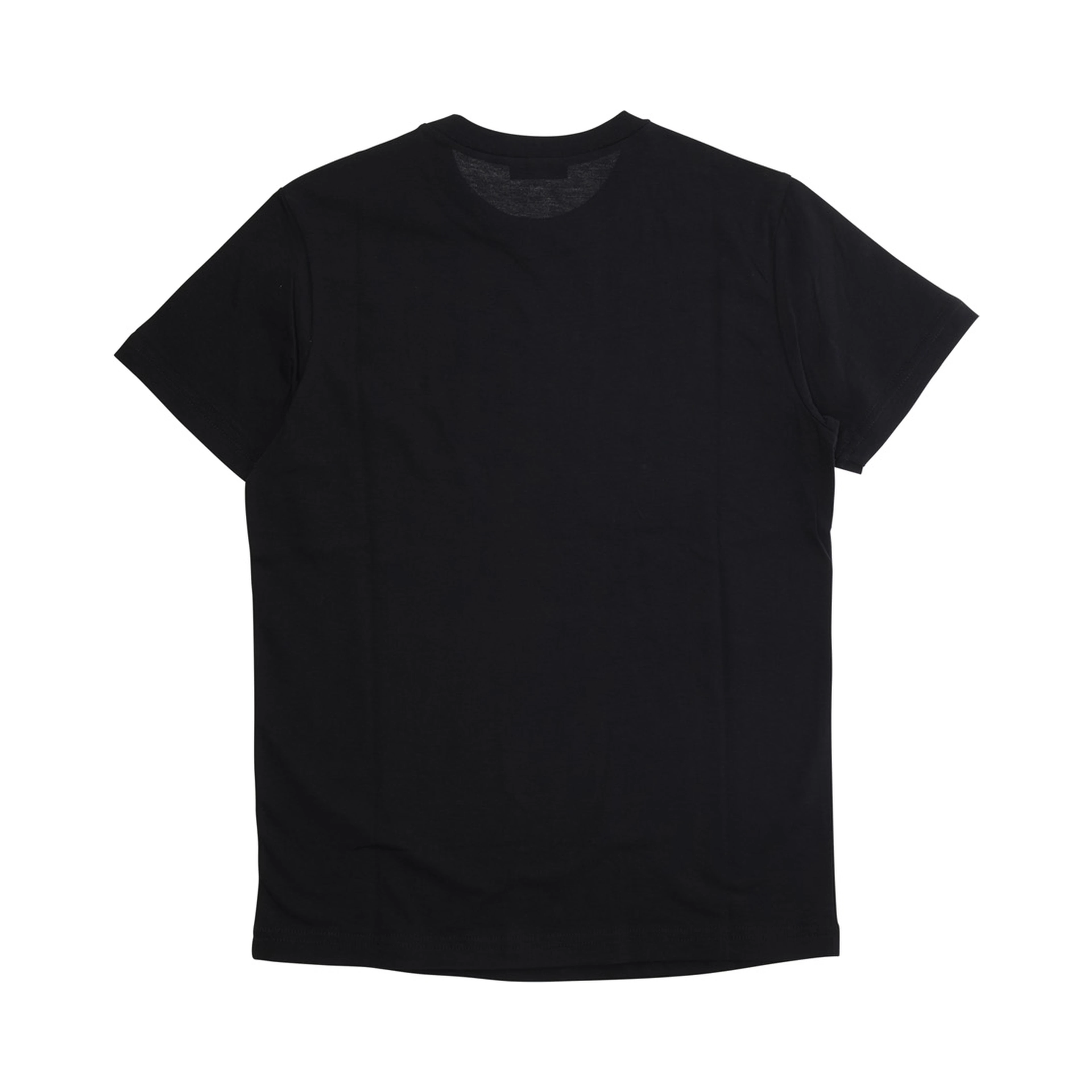 Crew Neck T-Shirt with Maxi Logo Print in Black Cotton Girl
