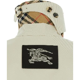 Summerside Beige Trench Coat with Classic Collar and EKD Patch on the Back in Cotton for Women