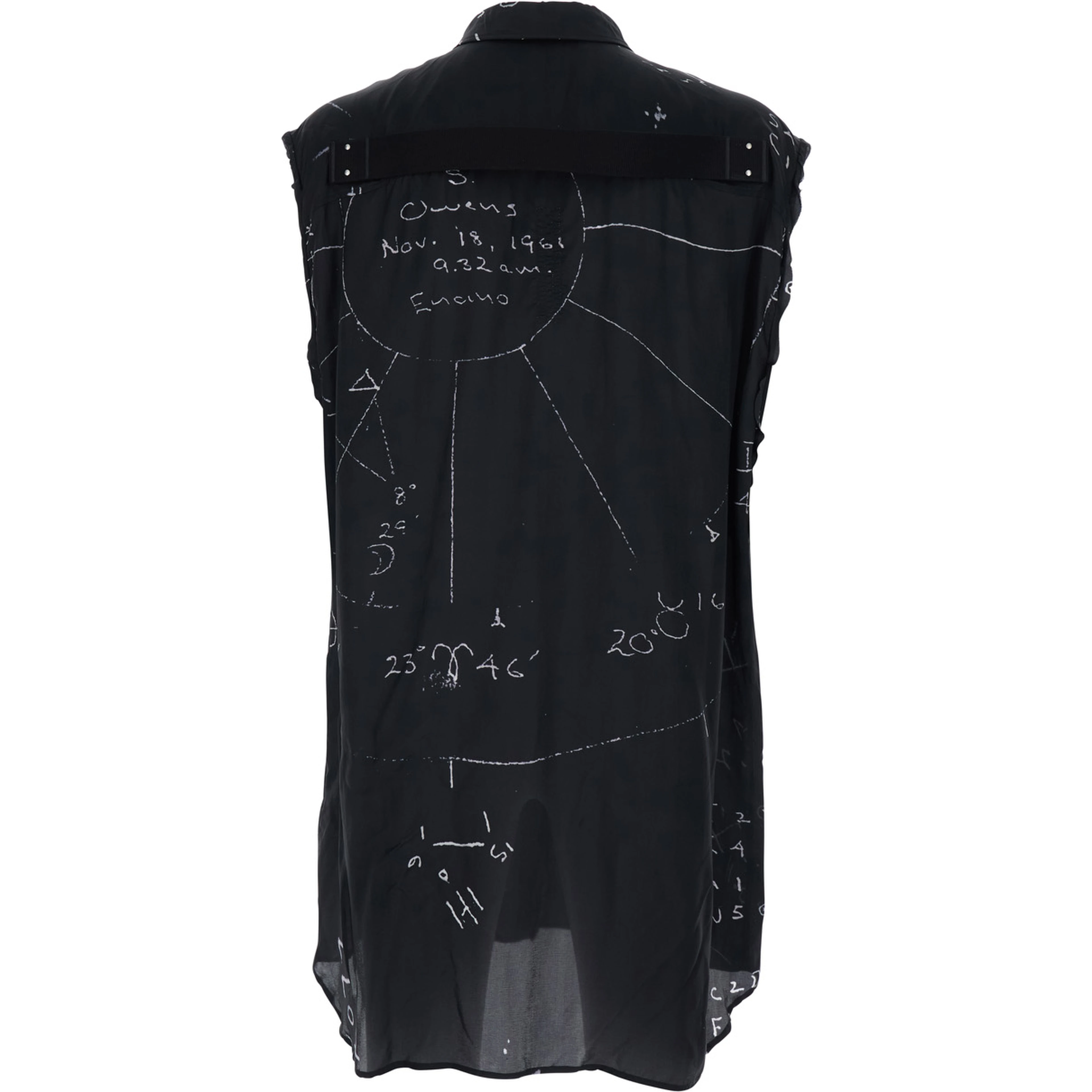 Shirt with classic collar and all-over print in black viscose blend for men