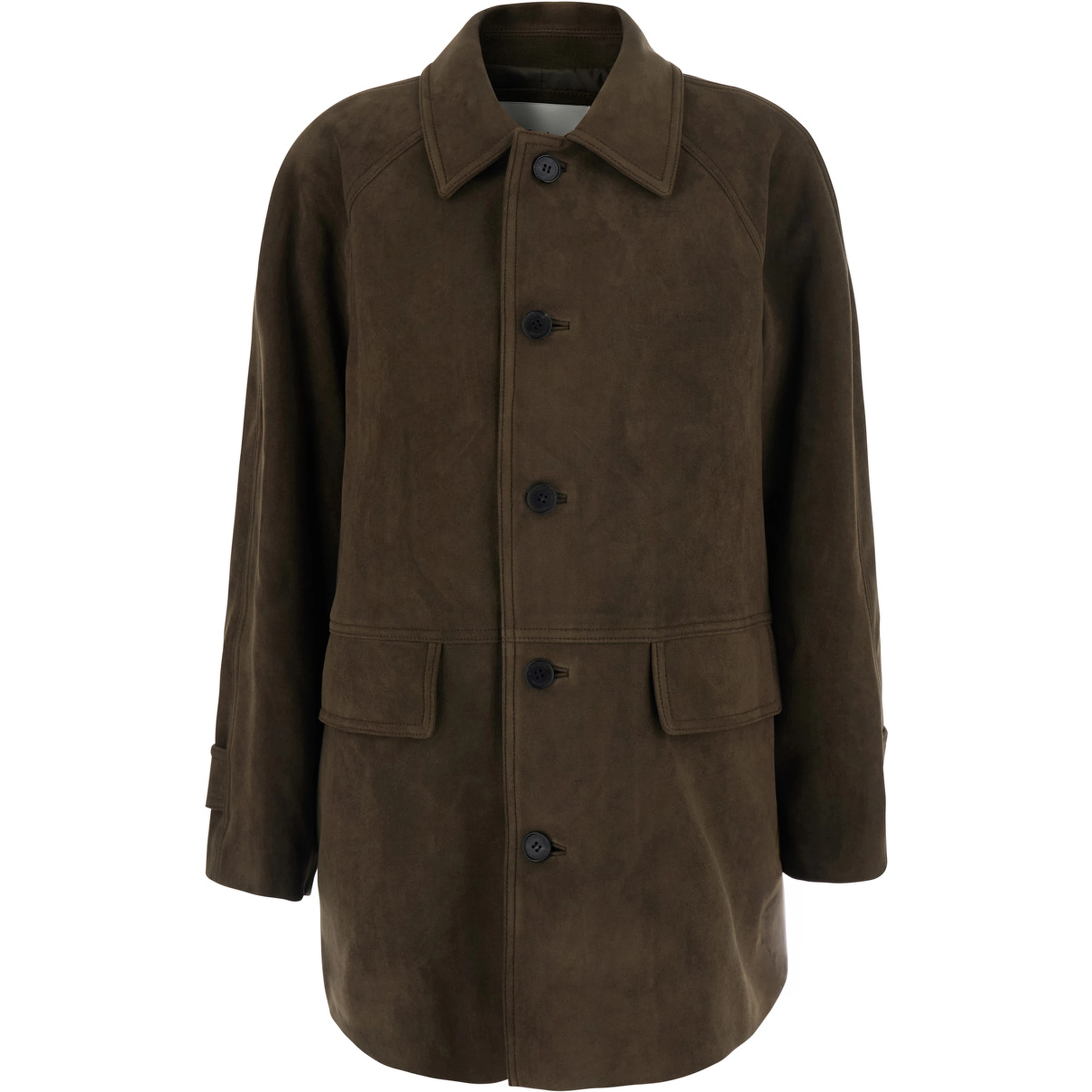 LILY ALTER-SUEDE HALF JACKET with collar and long sleeves in Tech Fabric brown women