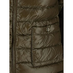 Green Puffer Jacket with Quilted Design for Men
