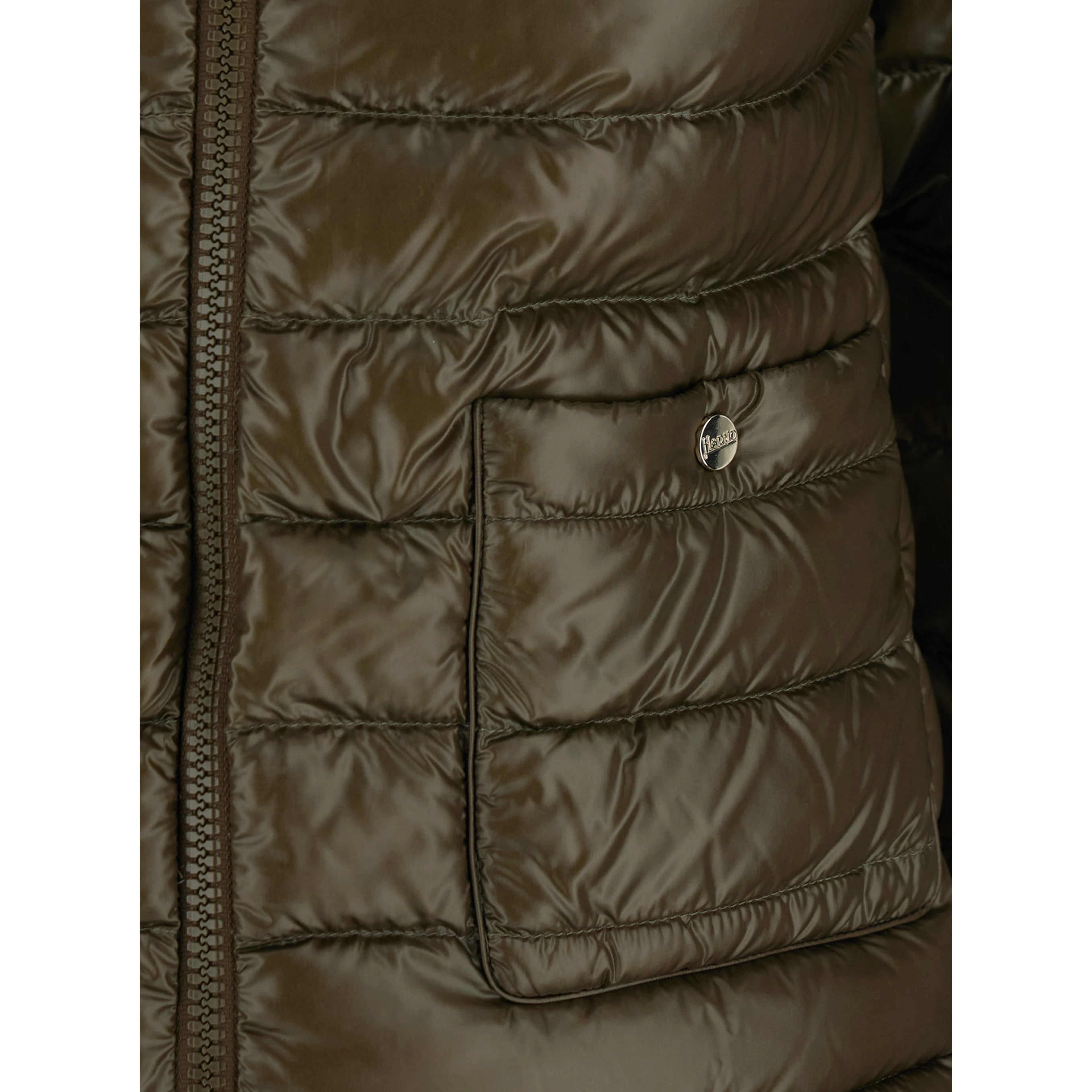 Green Puffer Jacket with Quilted Design for Men