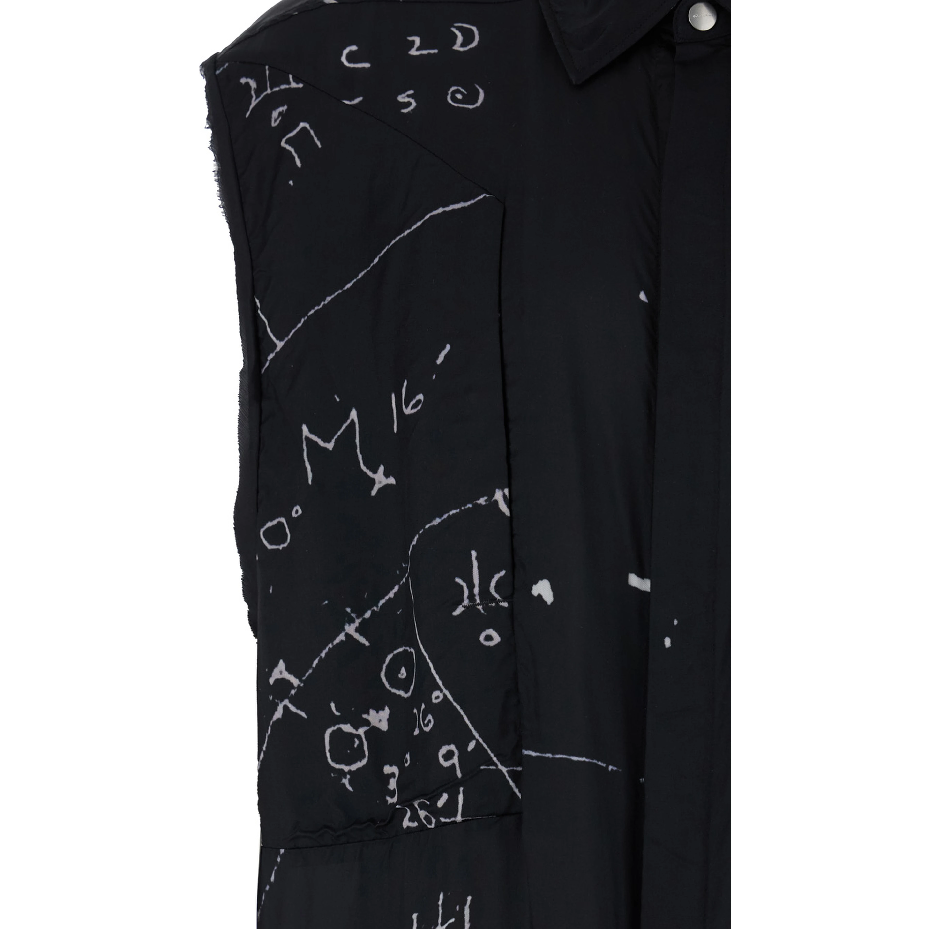 Shirt with classic collar and all-over print in black viscose blend for men
