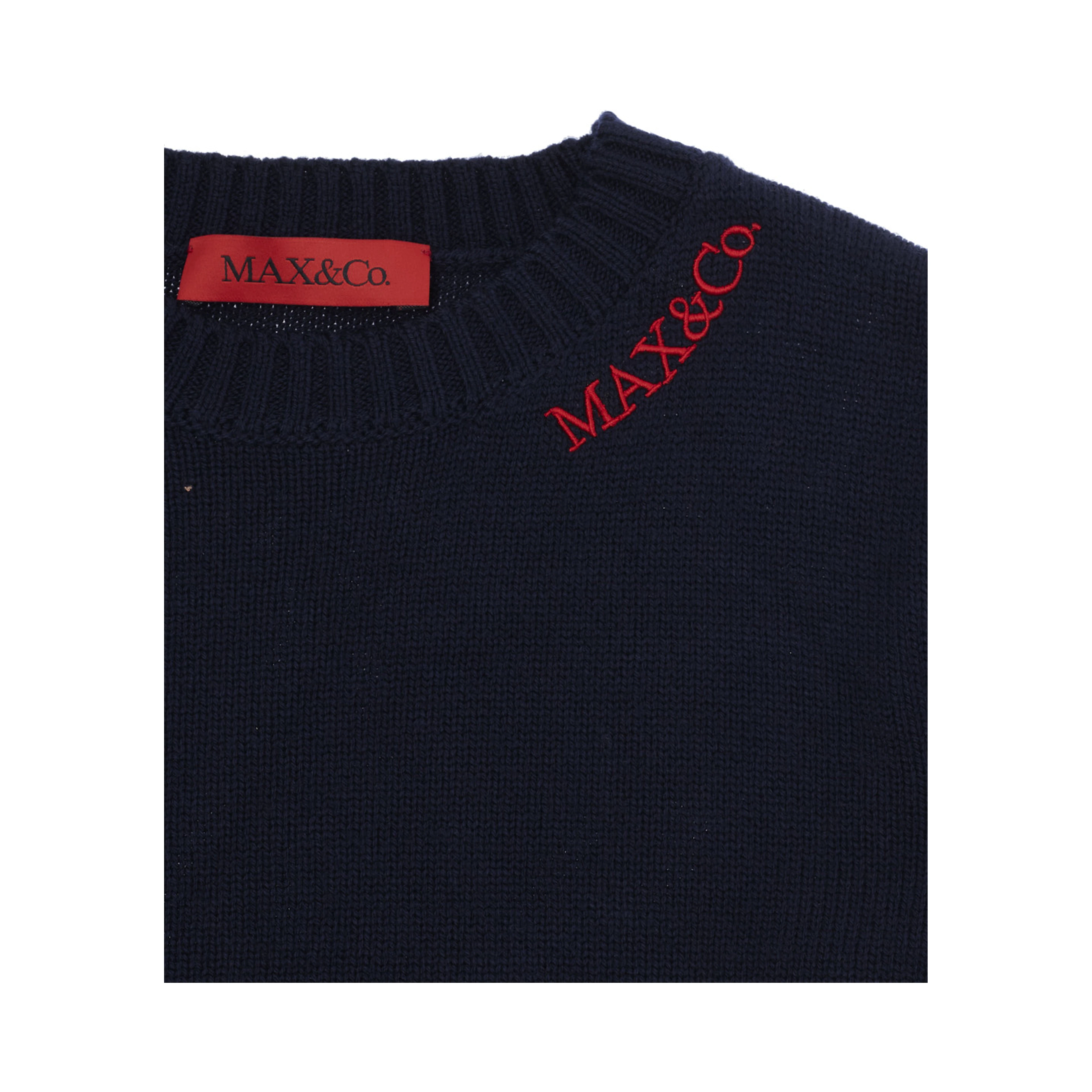 Blue Sweater with logo lettering on the side in Wool Blend Girl