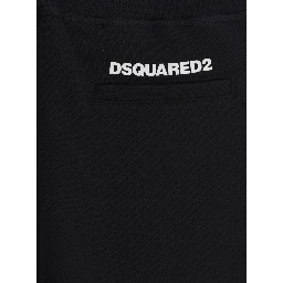 Black Pants with elasticated drawstring waistband and logo lettering on the back in cotton boy