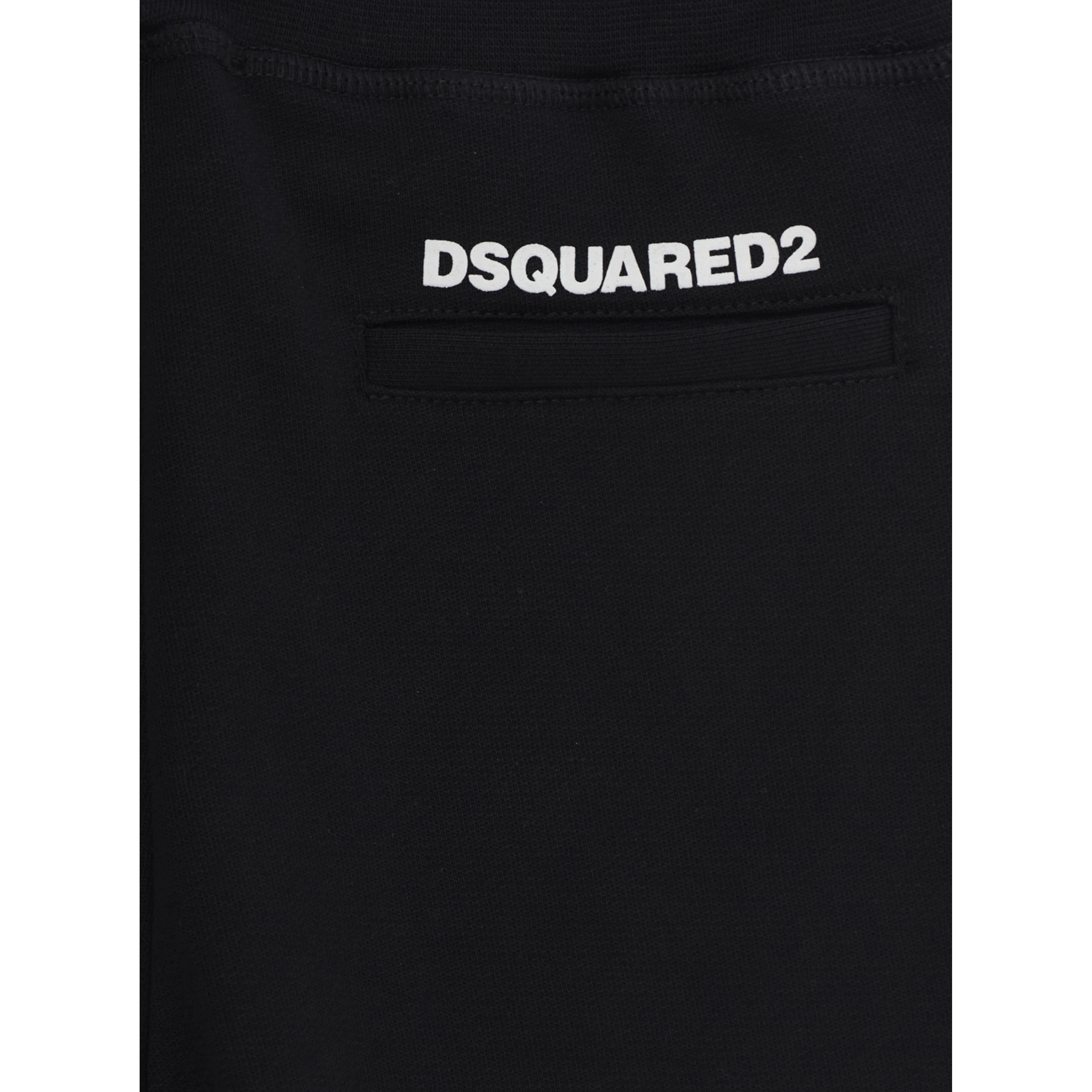 Black Pants with elasticated drawstring waistband and logo lettering on the back in cotton boy