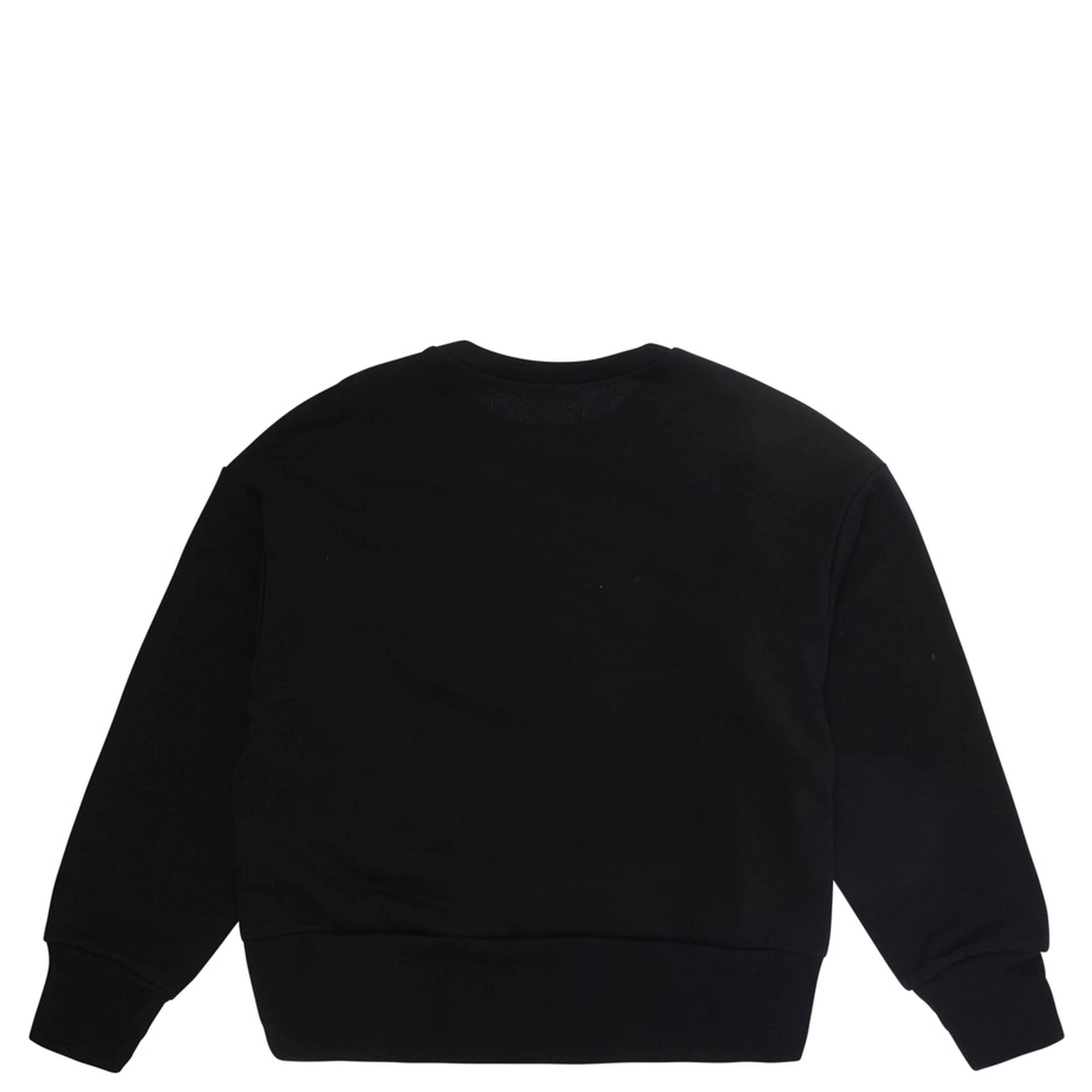 Black Crewneck Sweatshirt with Logo Lettering on the Front in Cotton Girl