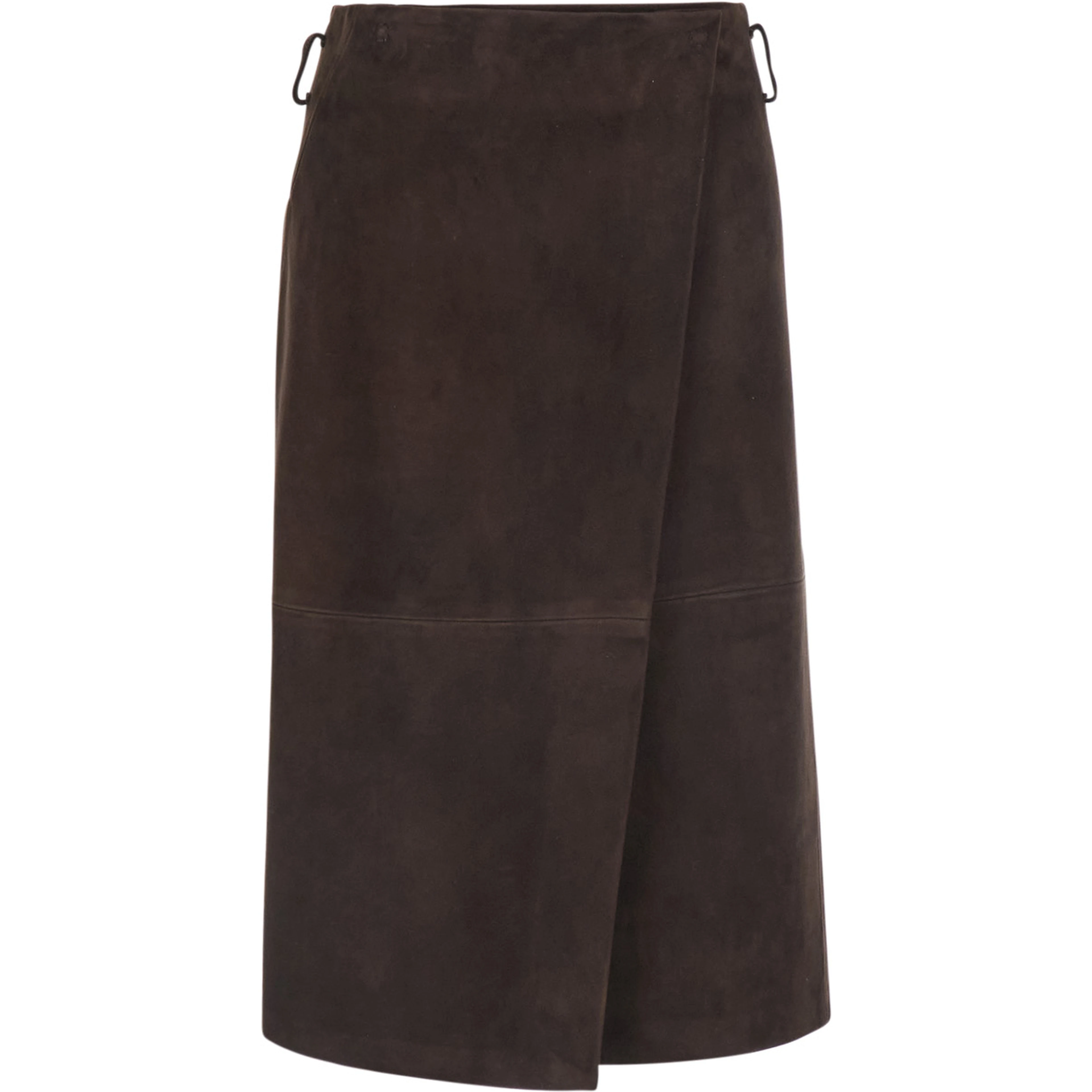 Rosanne Brown Skirt with Single Slit on the Front in Suede for Women