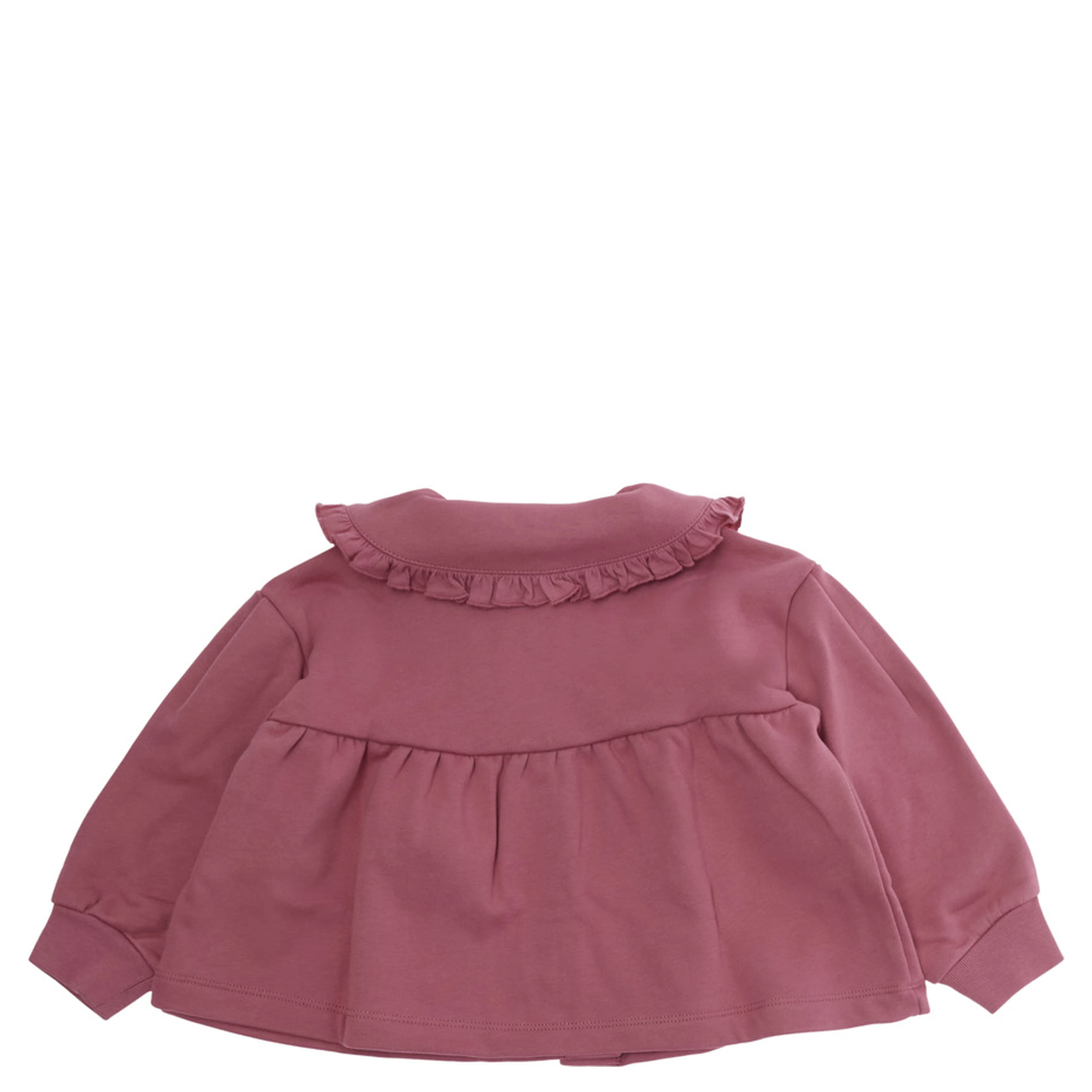 pink Round-neck dress with logo lettering on the front in cotton for Girl