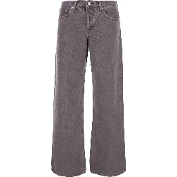 LOW RISE Faded brown jeans with five-pocket design in faded cotton for women