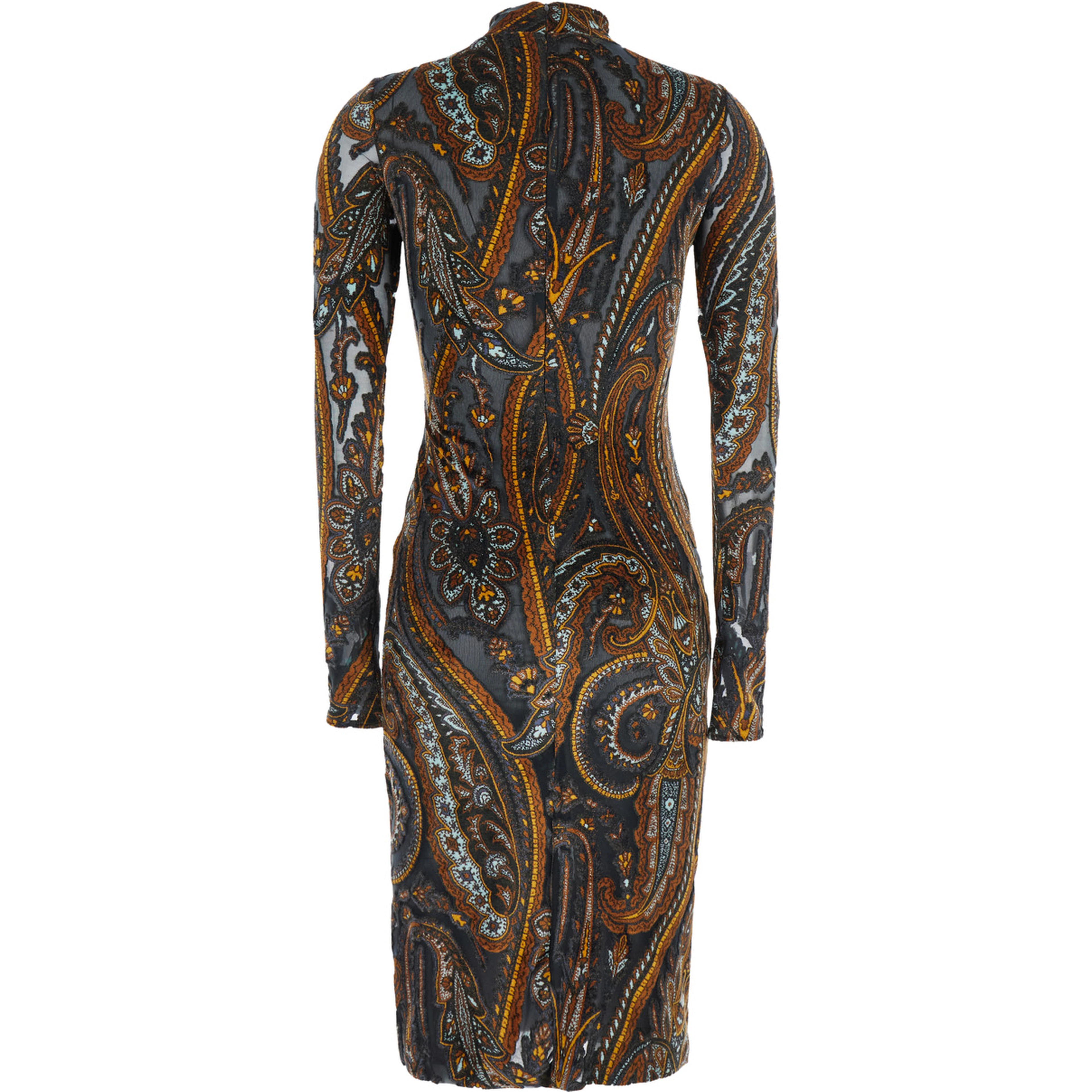 Dress DEVORè with long sleeves and round neckline in multicolor women