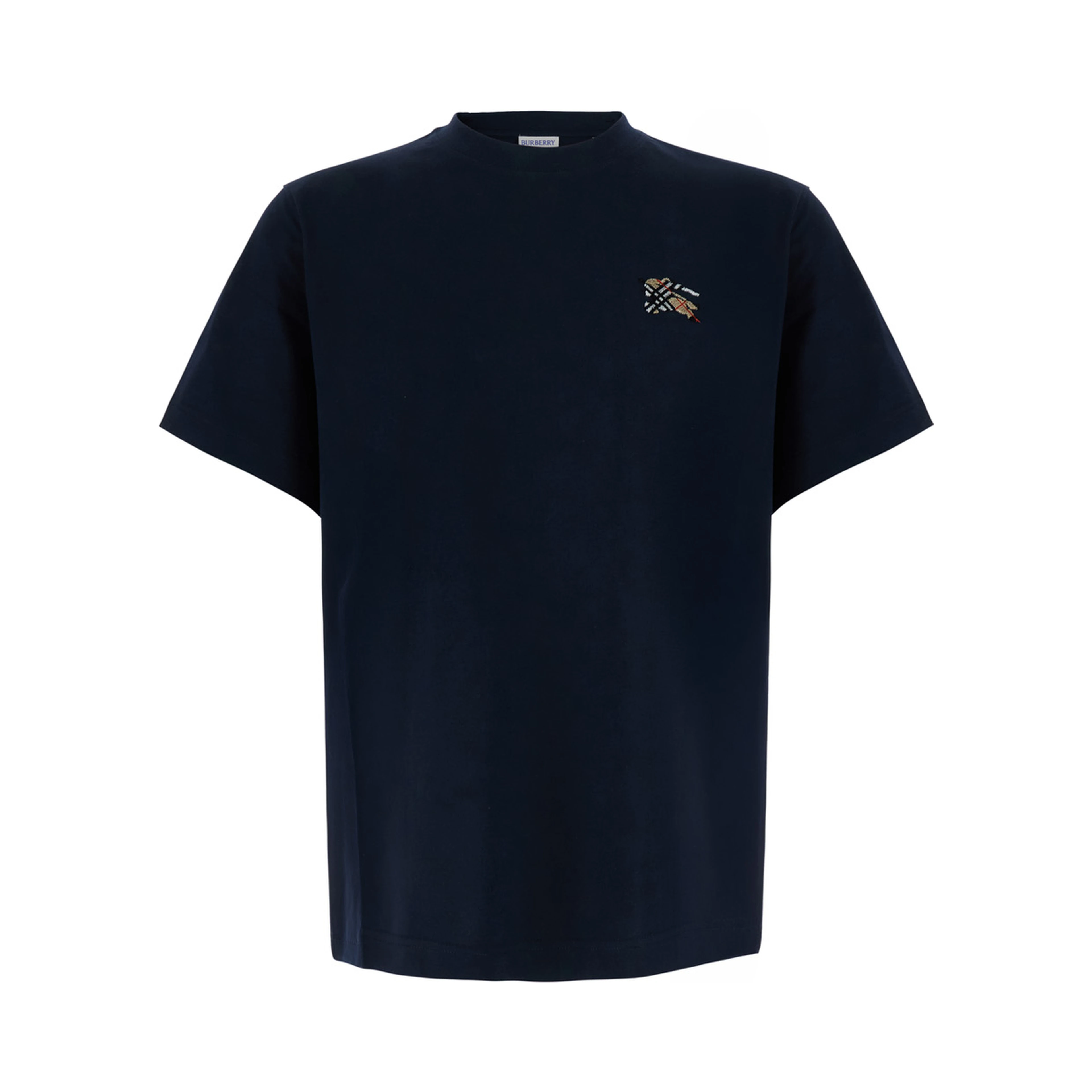 Blue T-shirt with EKD logo embroidered on the front in Cotton for men