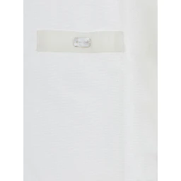 White Shirt with collar and flap pocket on the front in cotton Girl