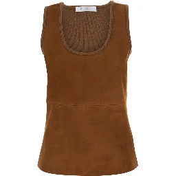 MXS FRESCOSUEDE TOP with long sleeves and round neckline in cotton Beige women