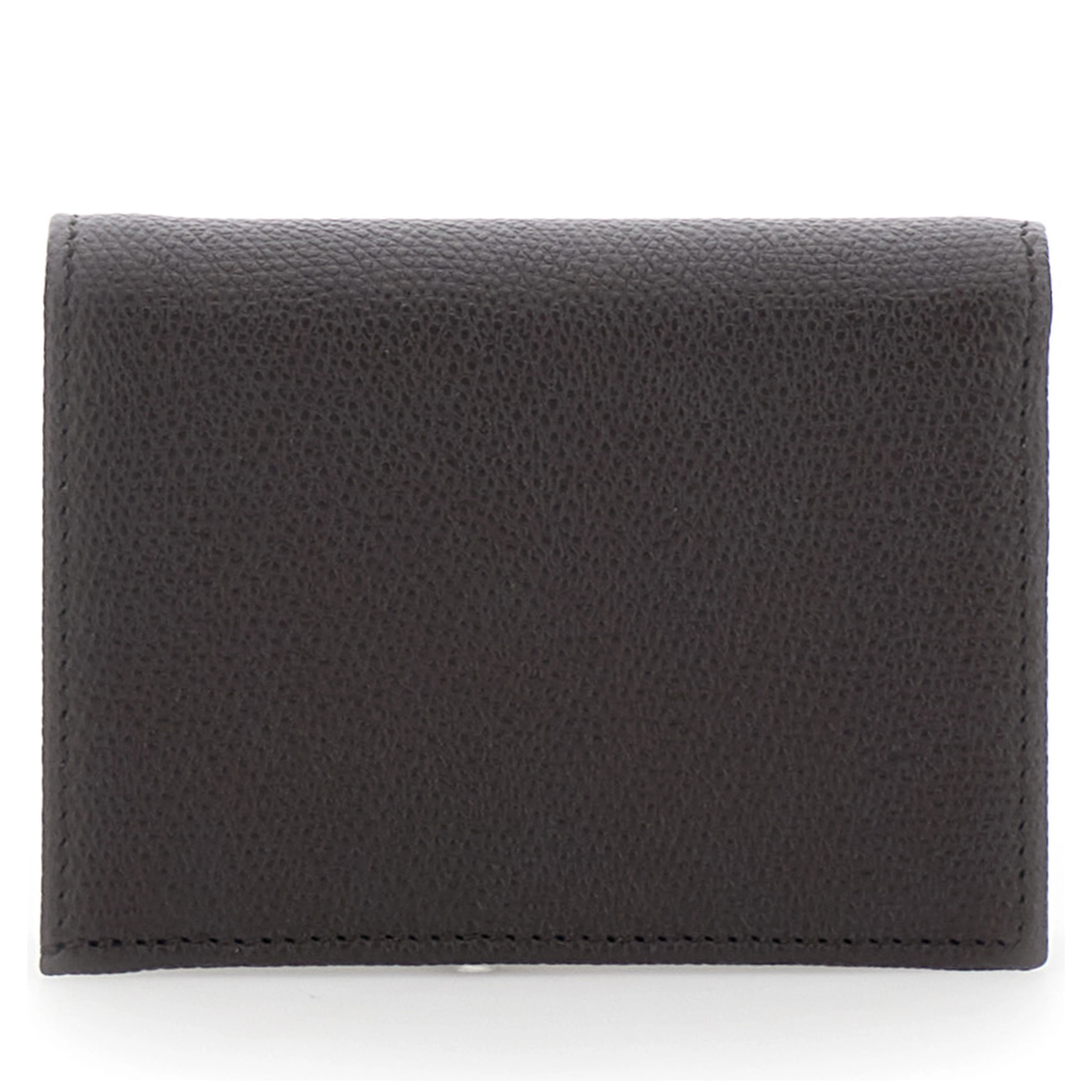 brown Flap wallet with VLOGO on the front in leather for women