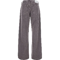LOW RISE Faded brown jeans with five-pocket design in faded cotton for women