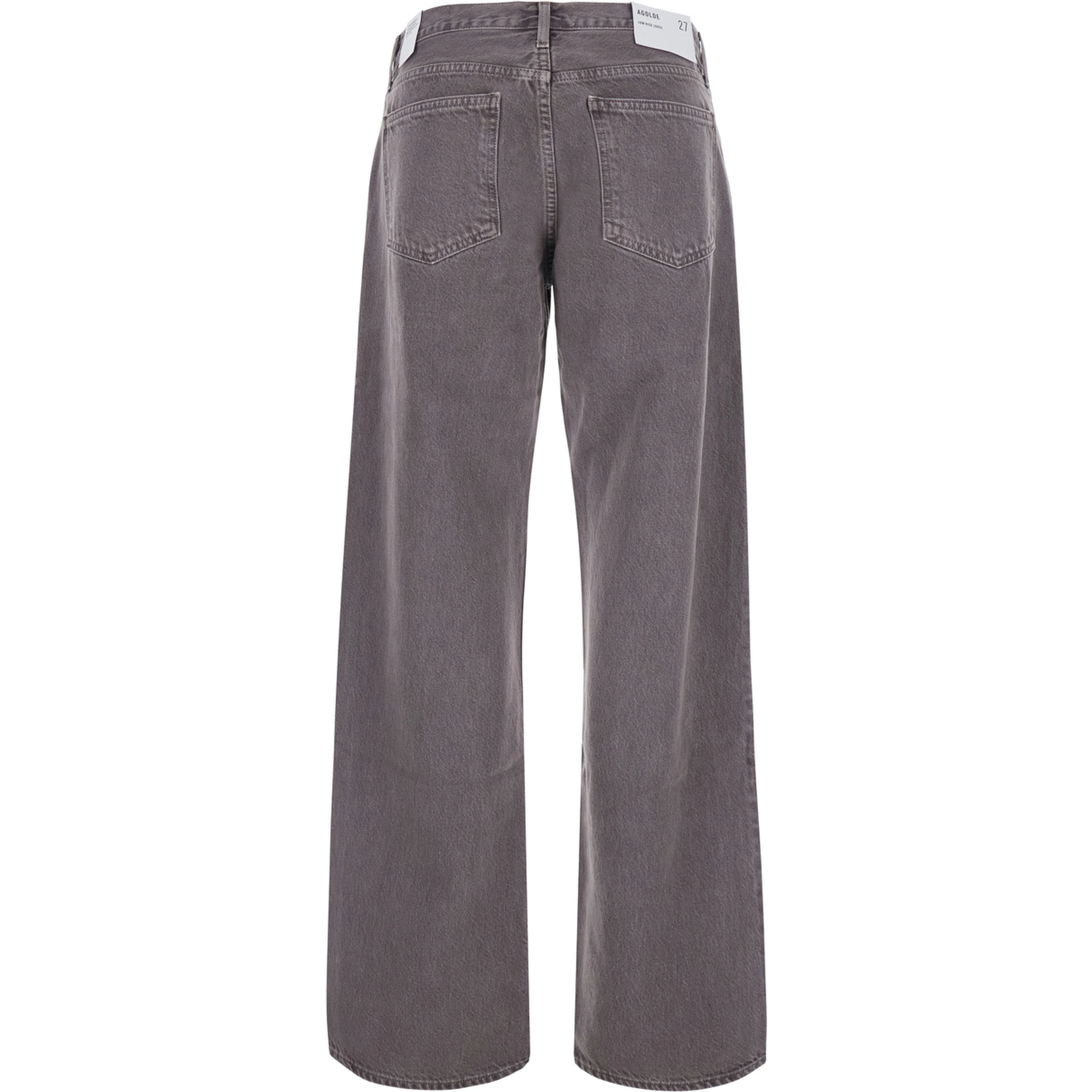 LOW RISE Faded brown jeans with five-pocket design in faded cotton for women