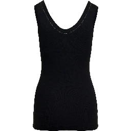 black Top with round neckline and Monile details in cotton women