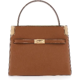 Lee Radziwill Brown Small Handbag with front strap closure in leather for women