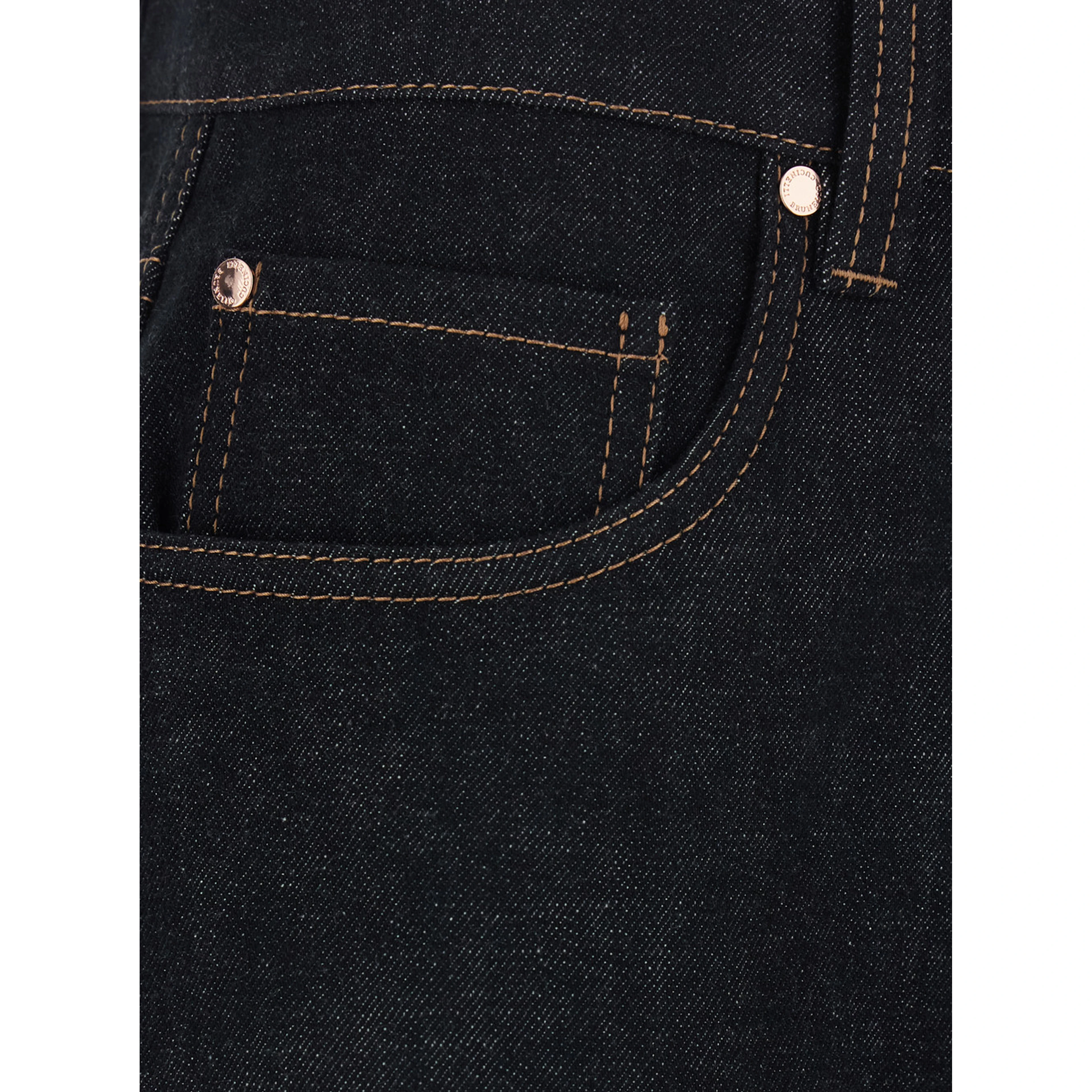 Black Jeans with logo patch on the back and contrasting stitching in denim for women