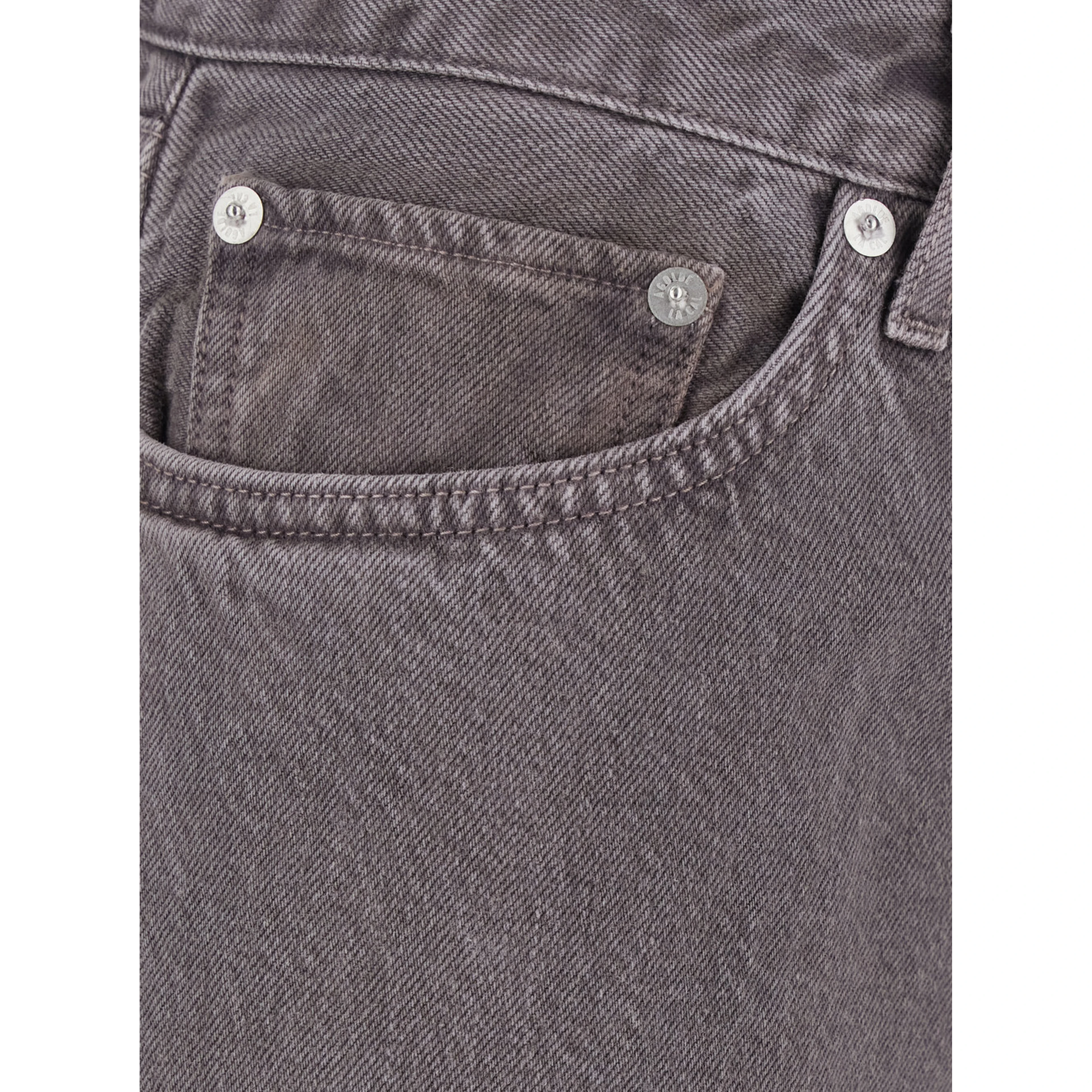 LOW RISE Faded brown jeans with five-pocket design in faded cotton for women