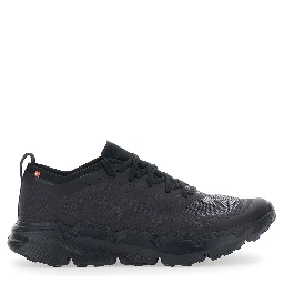 Cloudzone Black Sneakers with logo on the side and pull-tab at the heel in tech fabric for men