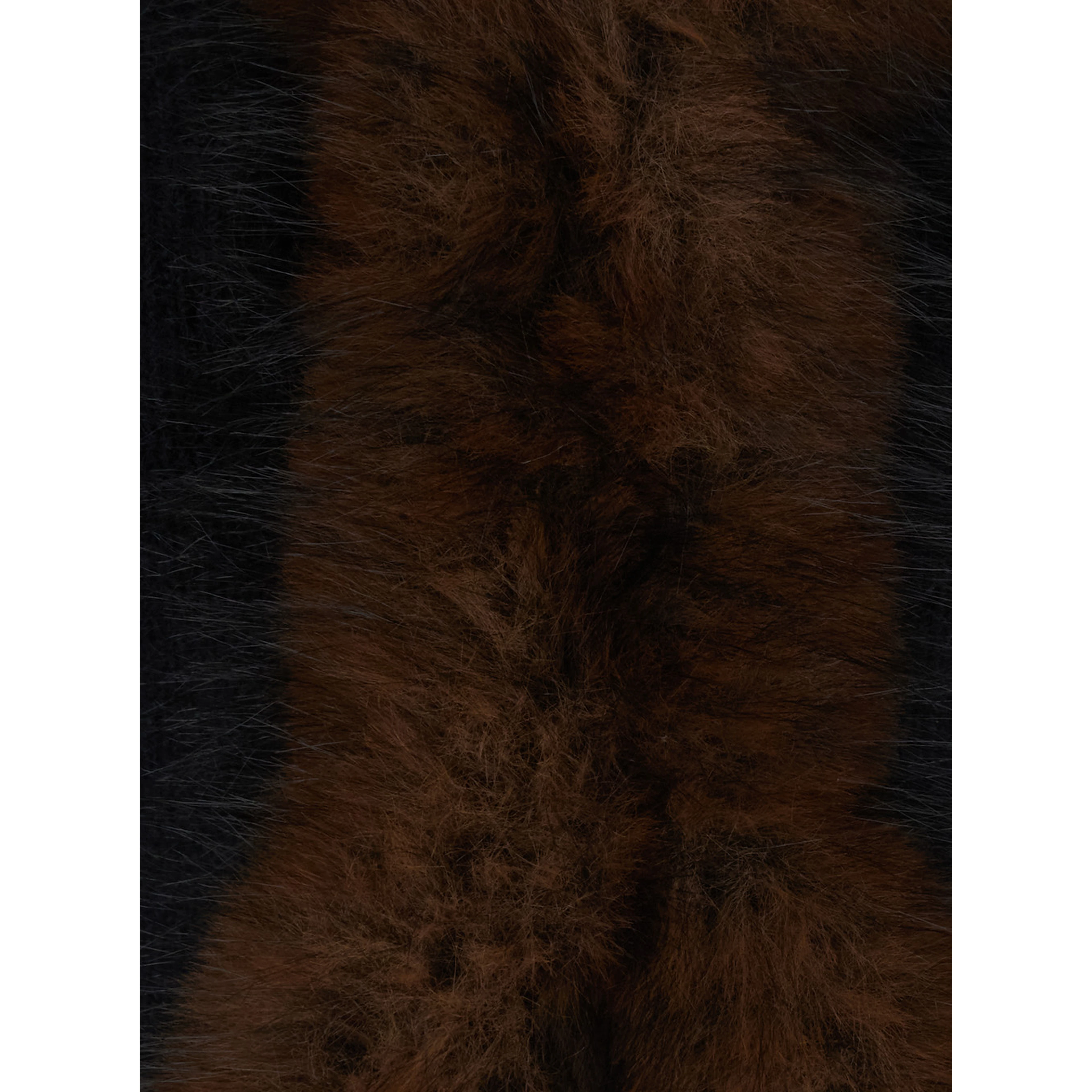 Black Cardigan with eco fur in cotton blend for women