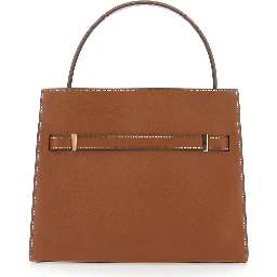 Lee Radziwill Brown Small Handbag with front strap closure in leather for women