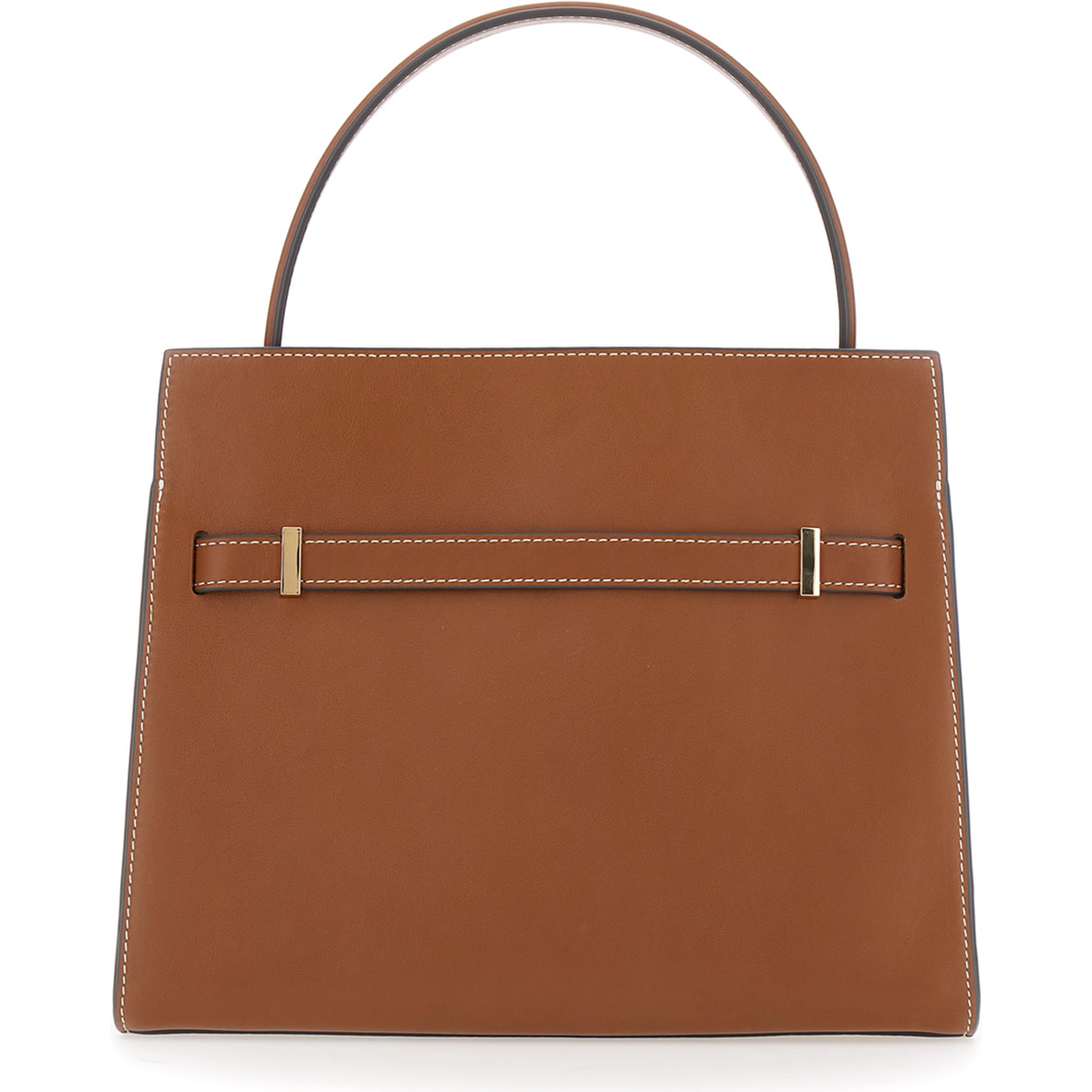 Lee Radziwill Brown Small Handbag with front strap closure in leather for women