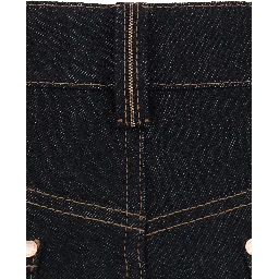 Black Jeans with logo patch on the back and contrasting stitching in denim for women