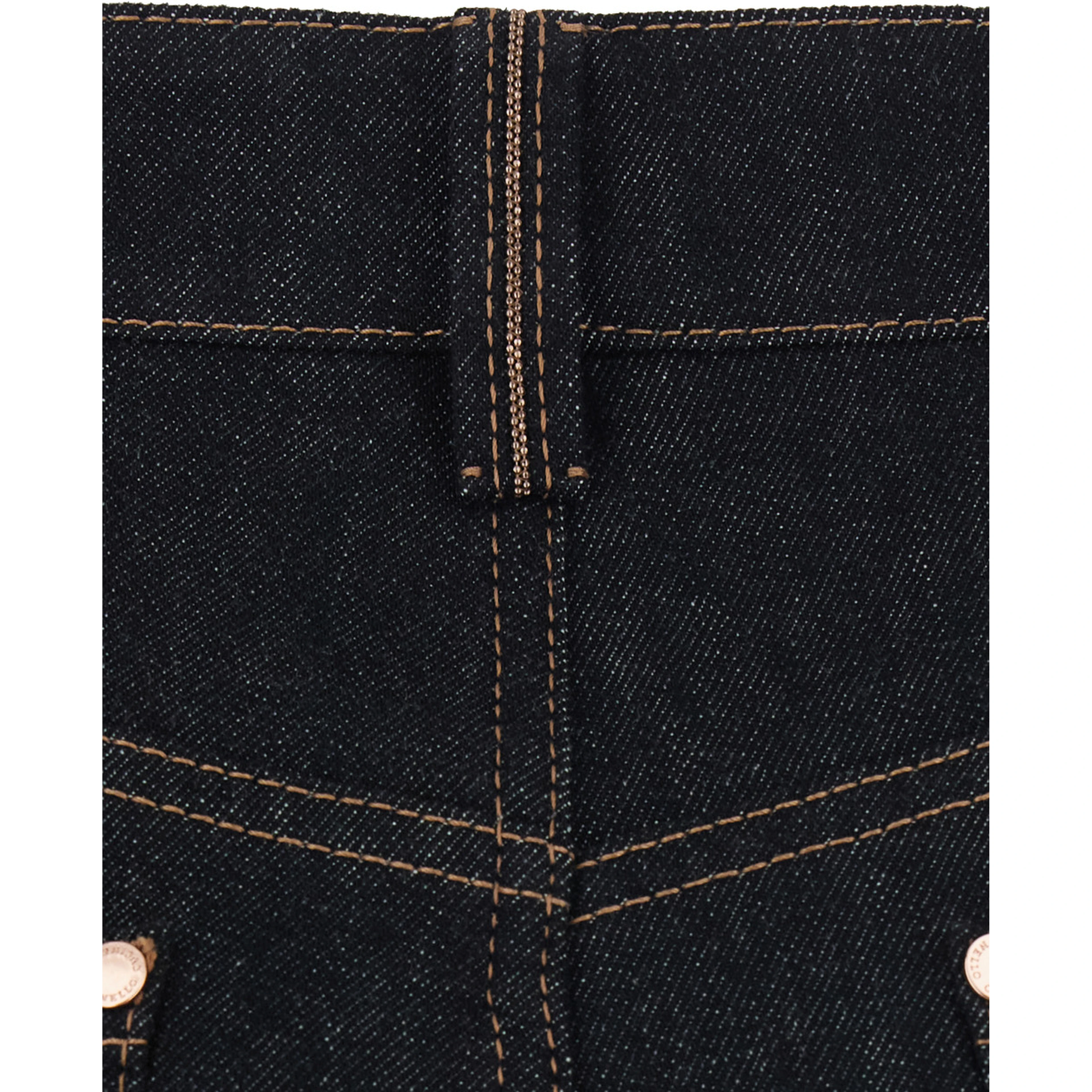 Black Jeans with logo patch on the back and contrasting stitching in denim for women