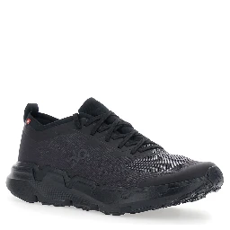 Cloudzone Black Sneakers with logo on the side and pull-tab at the heel in tech fabric for men