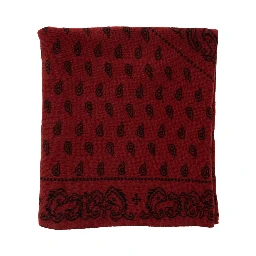 The Wild Rag Red Scarf with All-Over Motif in Cashmere for Women
