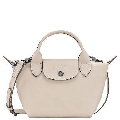 White Crossbody Bag with Adjustable and Removable Strap in Leather for Women