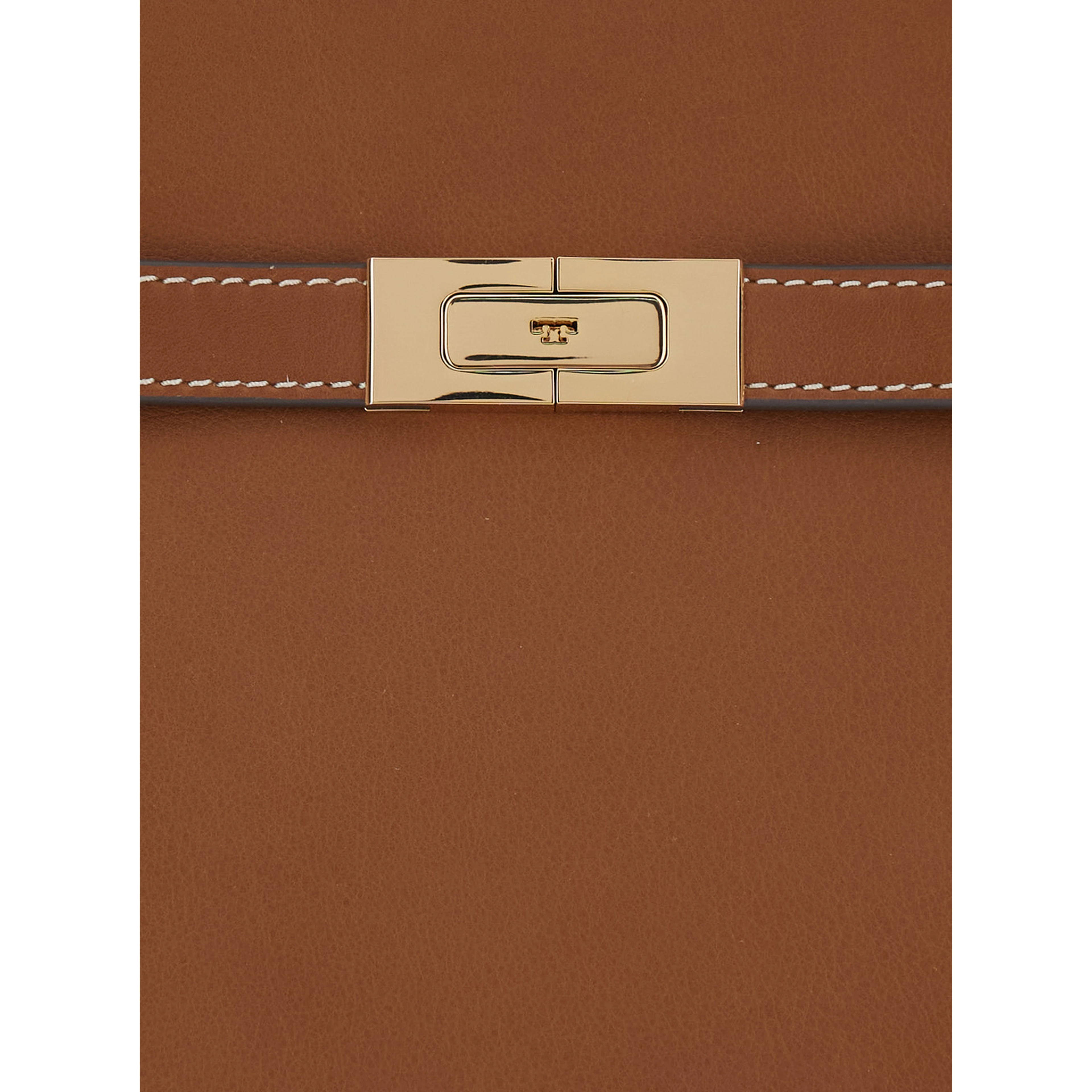 Lee Radziwill Brown Small Handbag with front strap closure in leather for women