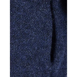 INSIDE OUT ARGYLE ZIP-UP with high collar and long sleeves in Ecoleather nylon alpaca in blue unisex