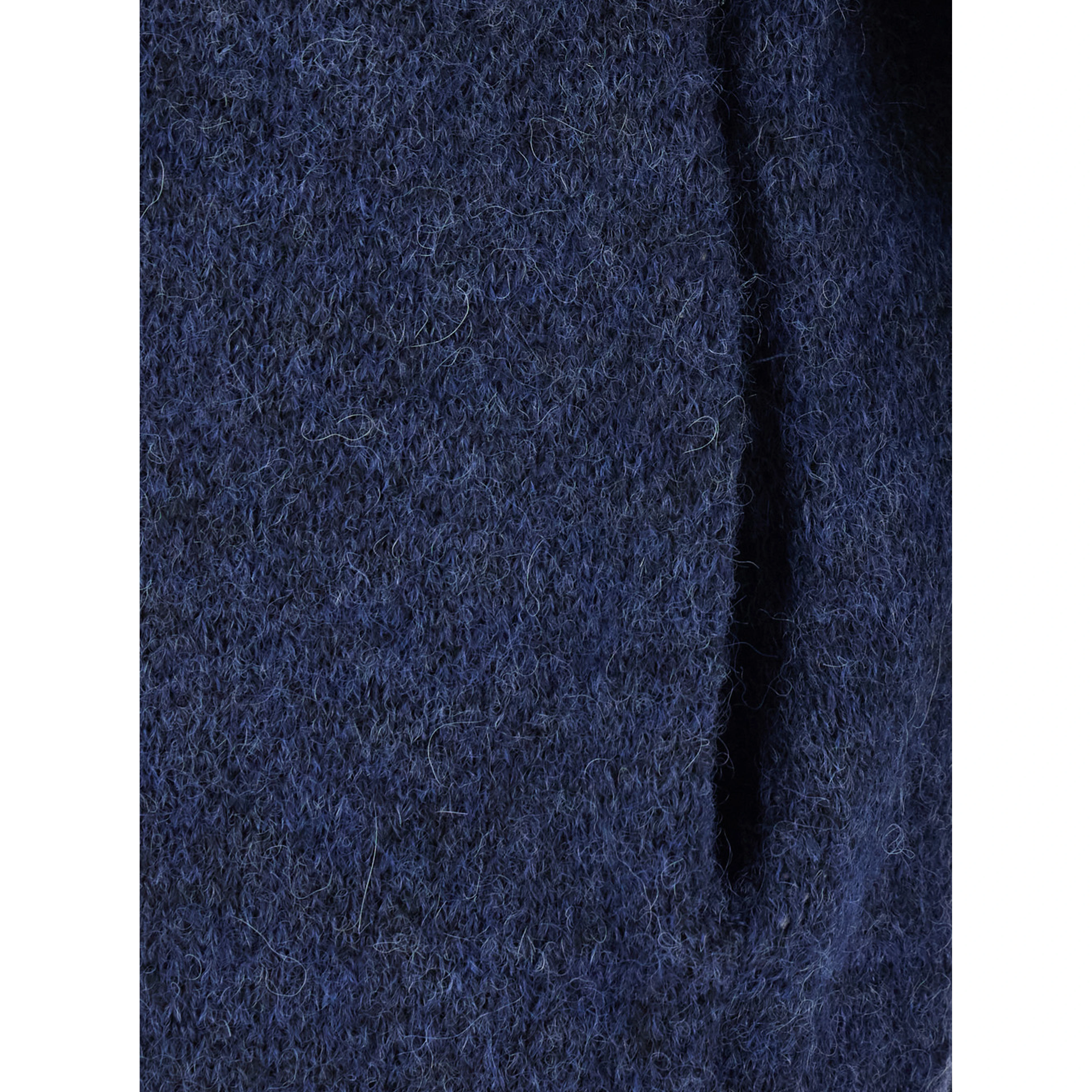 INSIDE OUT ARGYLE ZIP-UP with high collar and long sleeves in Ecoleather nylon alpaca in blue unisex