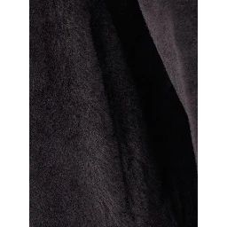 Grey shearling coat with high collar with buttons in fur for women