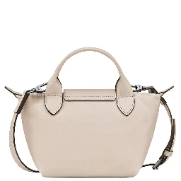 White Crossbody Bag with Adjustable and Removable Strap in Leather for Women